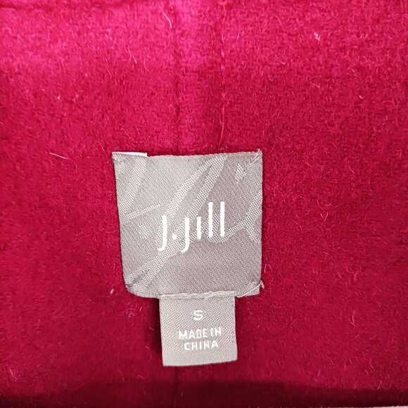 J. Jill Red Burgundy Angora Wool Blend Coat Jacket Size Small Rabbit Hair - Picture 6 of 14